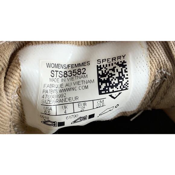 Sperry Womens Striped Canvas Sneakers Brown & White Size 6.5 - Picture 9 of 9